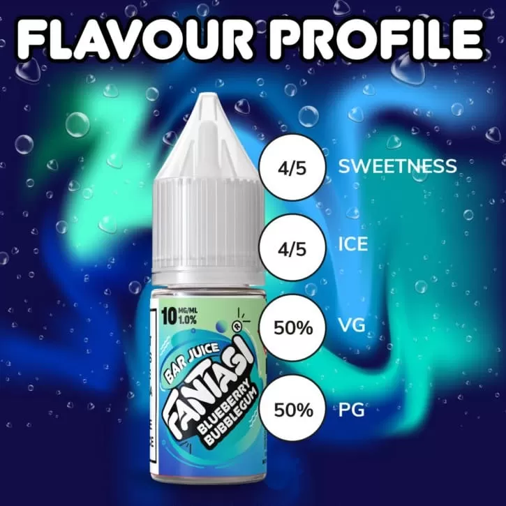 Blueberry Bubblegum Ice (Bar) Fantasi Nic Salt E-Liquid 50/50VG – 10ml – TPD