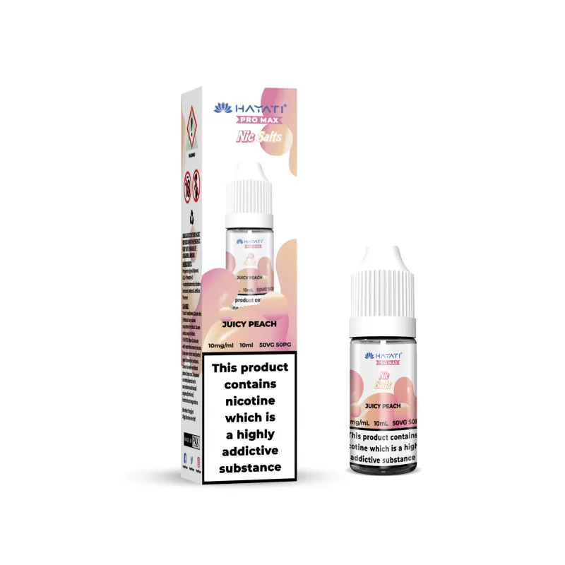 Juicy Peach Hayati Pro Max Nic Salts e Liquid 10ml – TPD