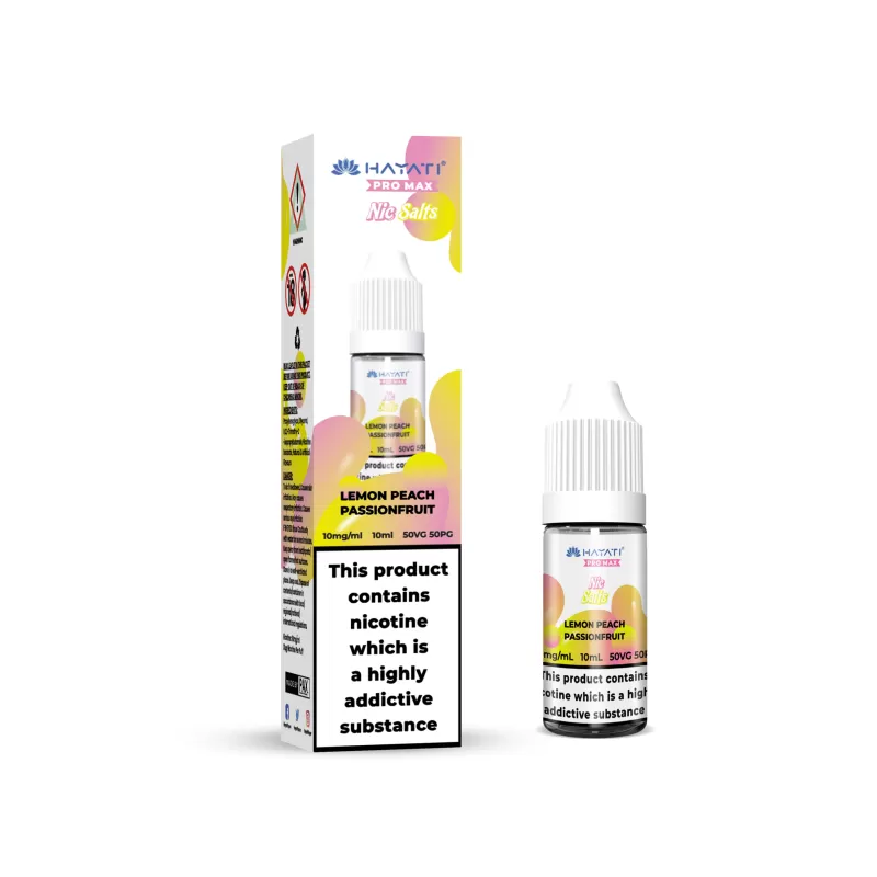 Lemon Peach Passionfruit Hayati Pro Max Nic Salts e Liquid 10ml – TPD