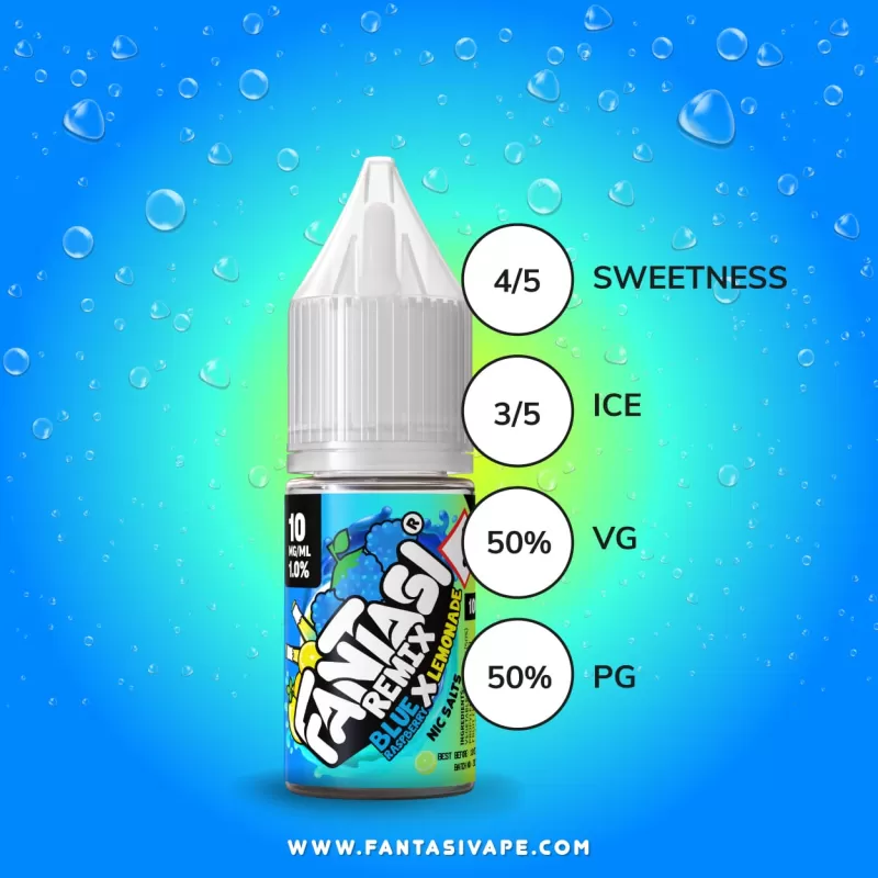 Blue Raspberry X Lemonade (Remix) Fantasi Nic Salt E-Liquid 50/50VG – 10ml – TPD