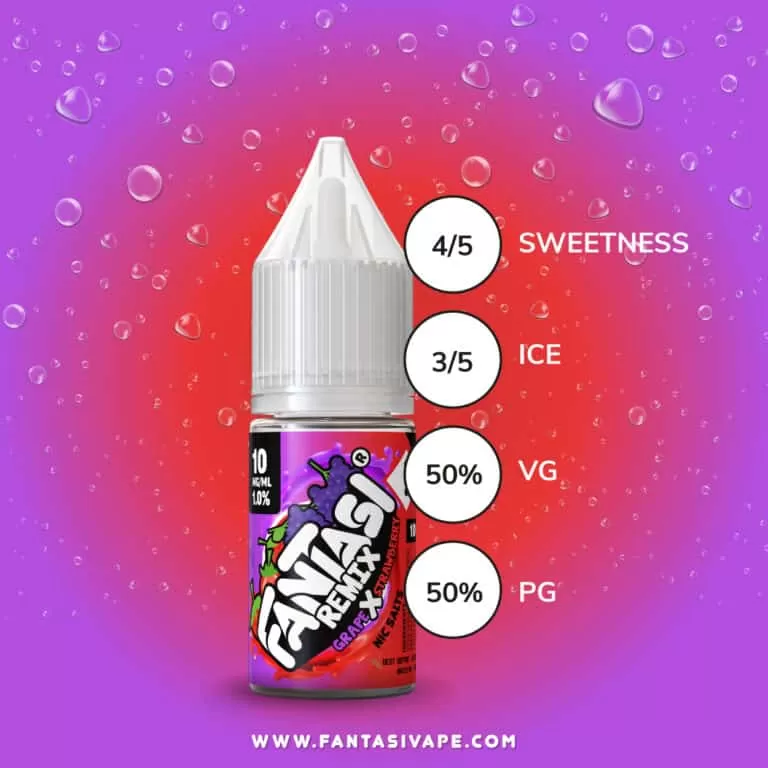 Grape Strawberry (Remix) Fantasi Nic Salt E-Liquid 50/50VG – 10ml – TPD