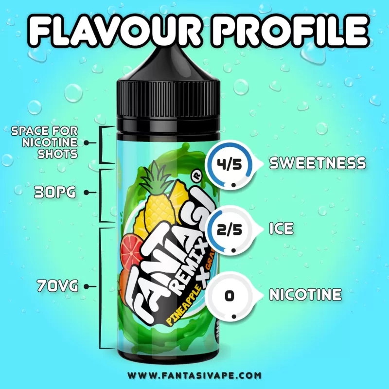 Pineapple and Grapefruit (Remix) Fantasi E Liquid – 70%VG/30% PG