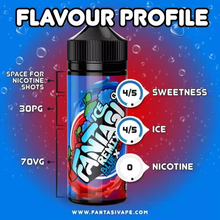 Blue Raspberry X Cherry Ice (Remix) Fantasi E Liquid – 70%VG/30% PG