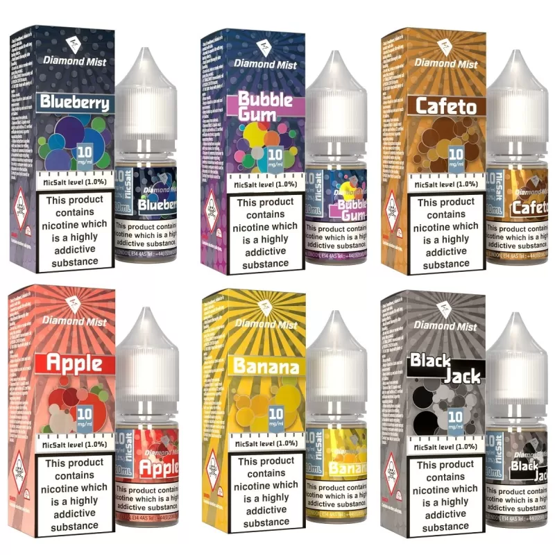 10x Diamond Mist E Liquid 10ml 50VG/50PG – Multibuy Deals – TPD