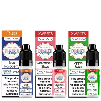 -5 Dinner Lady Vape Juice 50/50 – 10ml E Liquid – All Flavours – TPD