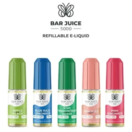 -5 Bar Juice 5000 Nic Salts e Liquid 10ml – All Flavours – TPD