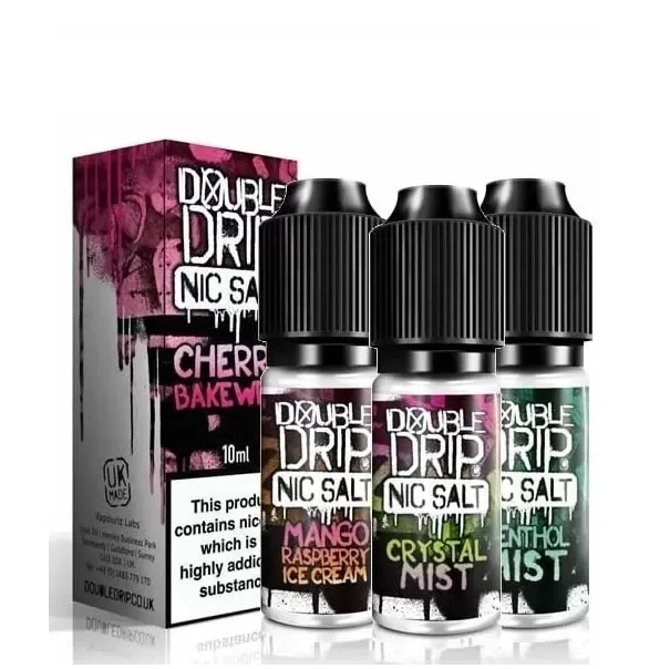 -5x Double Drip Nic Salt e Liquid 10ml – All Flavours – TPD