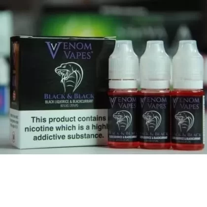 Black & Black – Venom Vapes Premium E-liquid 80VG – TPD