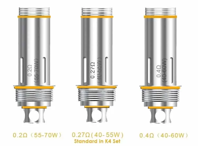 Aspire Cleito Coils 0.2/0.27/0.4 ohm Replacement Coils Aspire K4 5-Pack - Image 2