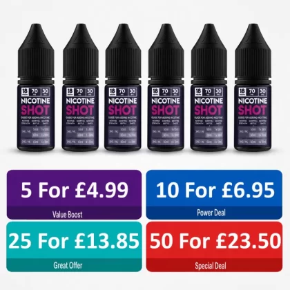 -Nicotine Shots 18mg 50VG / 70VG Flavour Planet Nic Shot