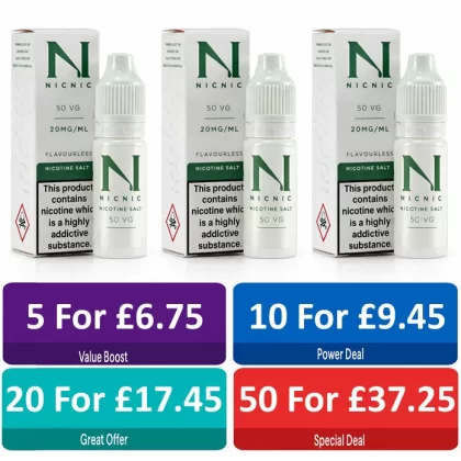 -Nic Nic Salt By Nic Nic – Nic Salt Shots – 50%VG – 20mg UK Made