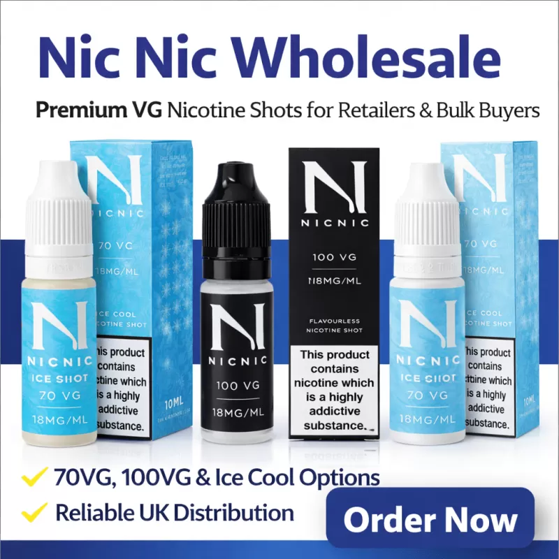 -Nic Nic Wholesale Nicotine Shots | 70VG, 100VG & Ice Cool