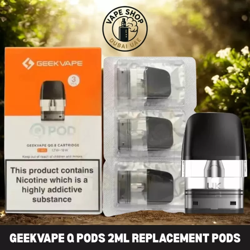GEEKVAPE Q Pods 2ml Replacement Pods 0.6ohm, 0.8ohm, 1.2ohm Refillable Pods in Dubai, UAE