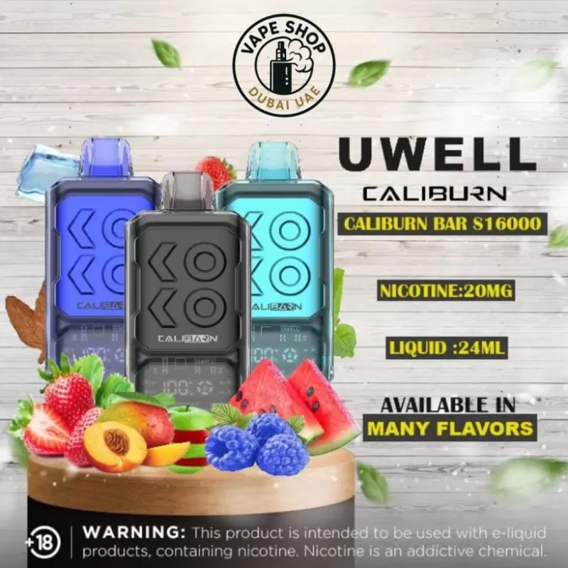 UWELL Caliburn Bar 20MG 16000 Puffs Disposable Vape in Dubai