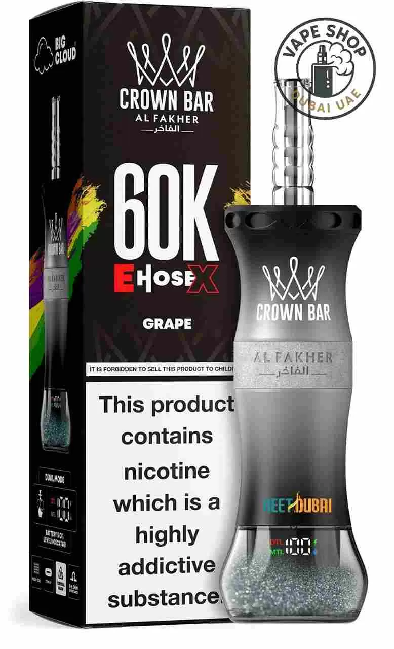 Crown Bar Al Fakher E Hose X 60000 Puffs 0.6mg Nicotine Buy in Dubai - Image 3
