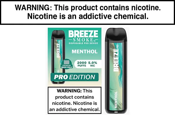 BREEZE SMOKE PRO DISPOSABLE VAPE – 2000 PUFFS - Image 2