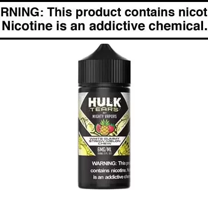 WHITE GUMMY STRAW-MELON CHEW BY MIGHTY VAPORS HULK TEARS 100ML