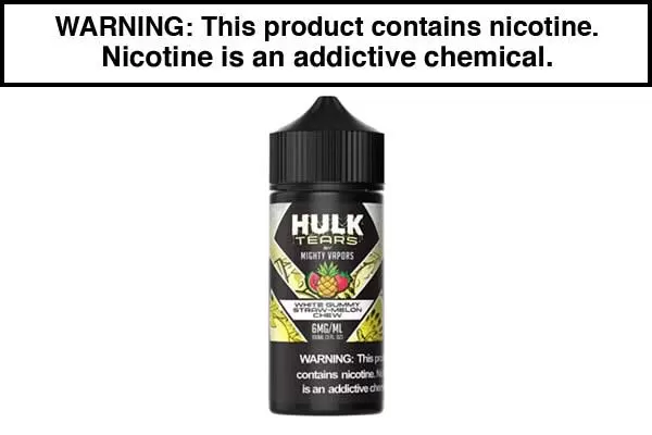 WHITE GUMMY STRAW-MELON CHEW BY MIGHTY VAPORS HULK TEARS 100ML