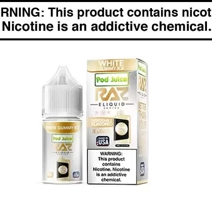 WHITE GUMMY ICE BY POD JUICE SALTS X RAZ 30ML