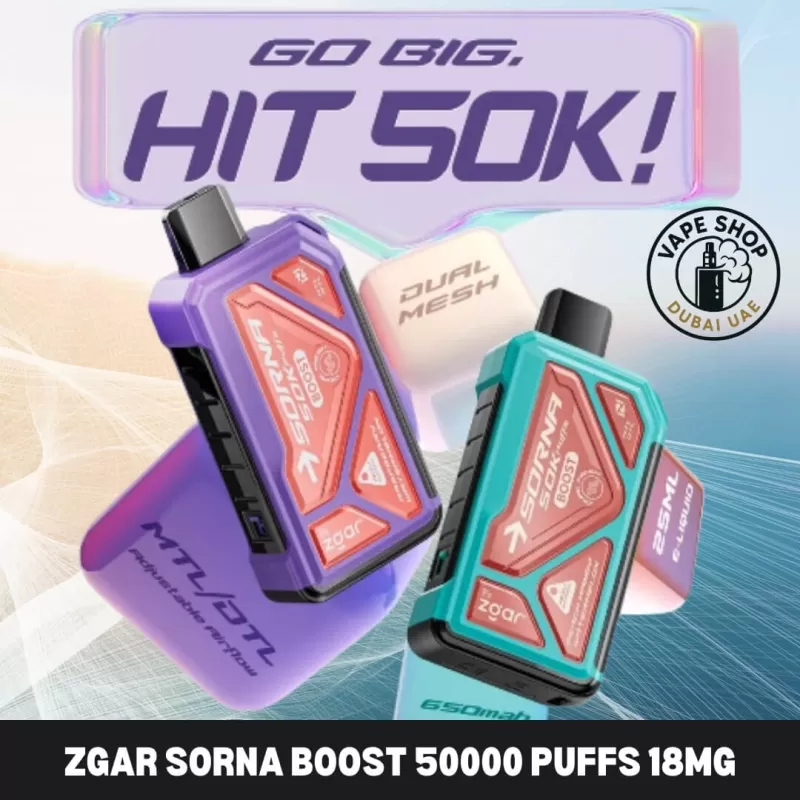 ZGAR Sorna Boost 50000 Puffs 18mg Nicotine In Dubai