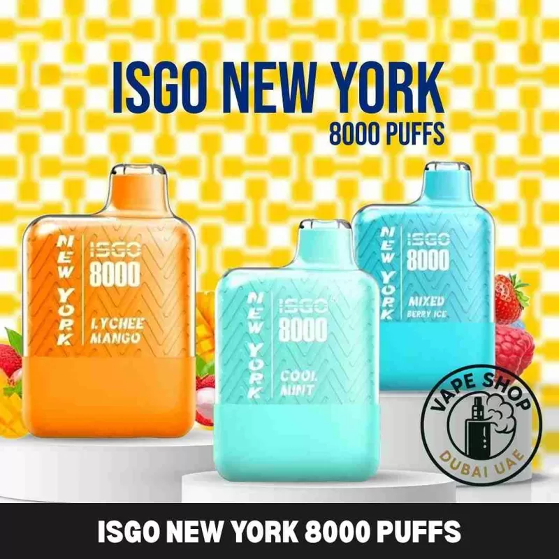 Isgo New York 8000 Puffs Rechargeable Disposable Vape In UAE