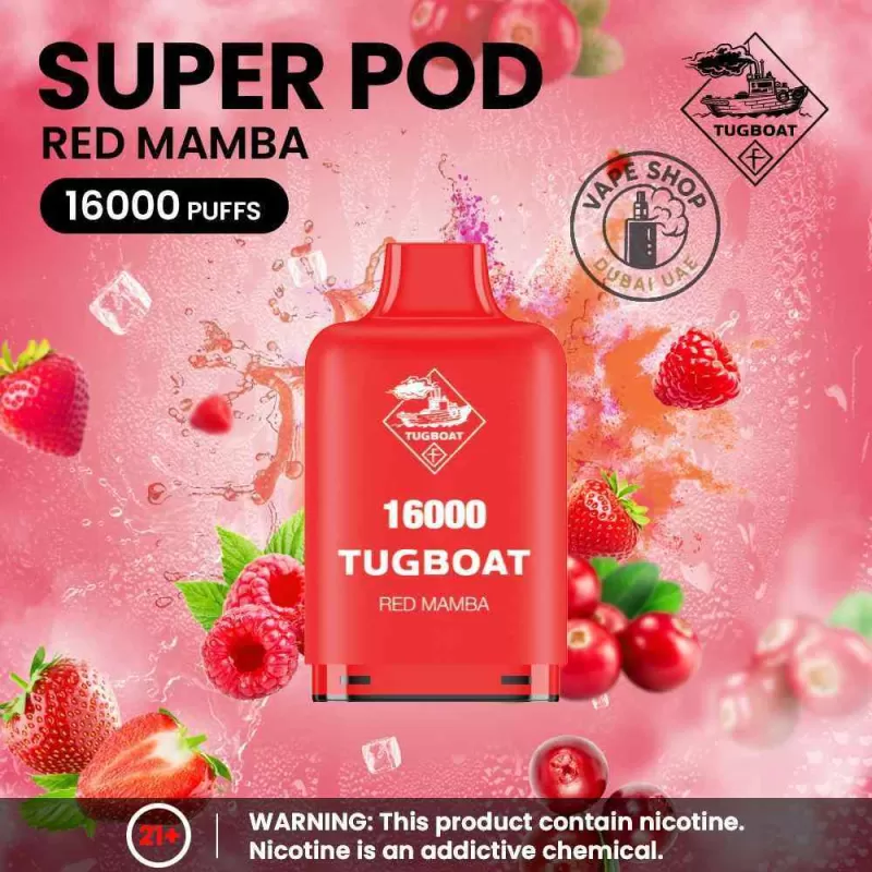 Tugboat Super 16000 Pod Cartridges 5%Nicotine Disposable Vape - Image 3