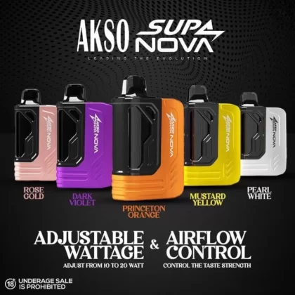AKSO SUPA NOVA DISPOSABLE VAPE POD 12,000 PUFFS