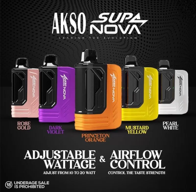 AKSO SUPA NOVA DISPOSABLE VAPE POD 12,000 PUFFS
