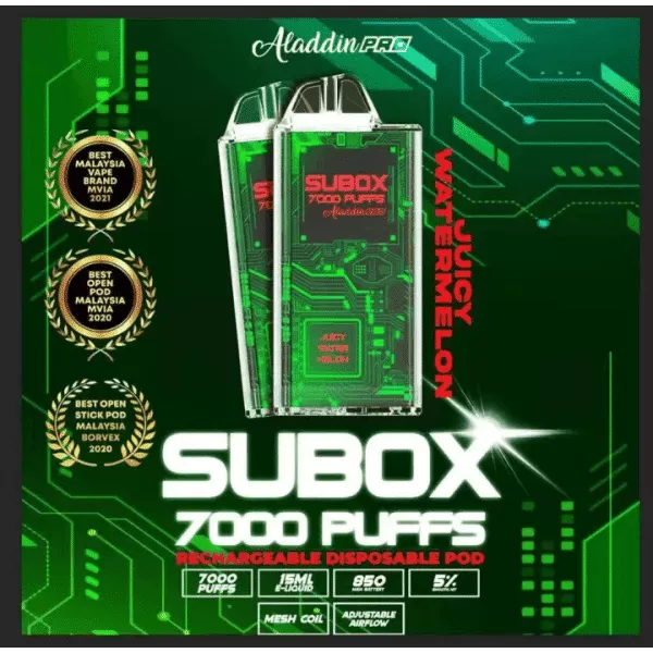 SUBOX BY ALADDIN PRO 7000 PUFFS DISPOSABLE VAPE POD - Image 2