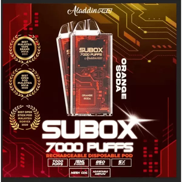 SUBOX BY ALADDIN PRO 7000 PUFFS DISPOSABLE VAPE POD - Image 3