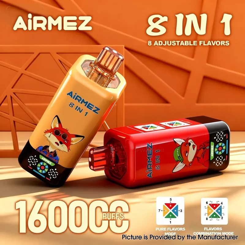 AIRMEZ FOX 8 IN 1 160K – 160K Puffs Airflow Adjustment 60ml E-Liquid Disposable Vape