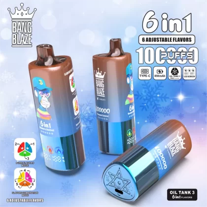Bang Blaze 6 in 1 100000 – 100K Puffs 60ml E-Liquid Triple Mesh Coil Disposable Vape