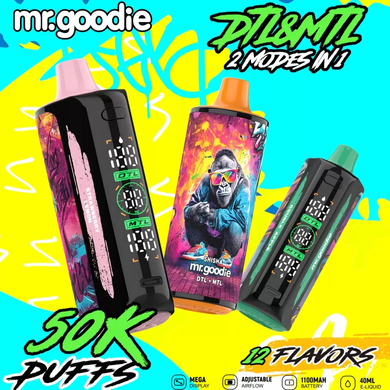 Mr. Goodie SHISHA 50000 – 50K Puffs DTL / MTL Mode 3mg / 6mg Nicotine Disposable Vape
