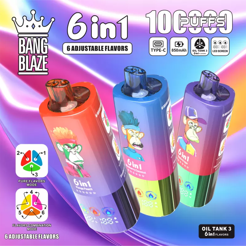Bang Blaze 6 in 1 100000 – 100K Puffs 60ml E-Liquid Triple Mesh Coil Disposable Vape - Image 3
