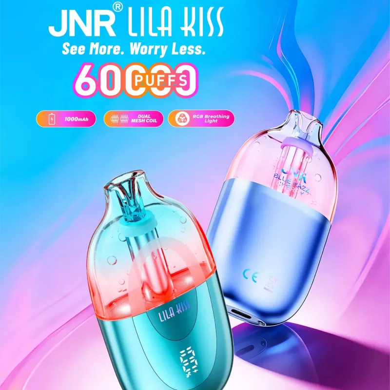 JNR LILA KISS 60000 – 60K Puffs Visible E-liquid Window RGB Breathing Light Disposable Vape