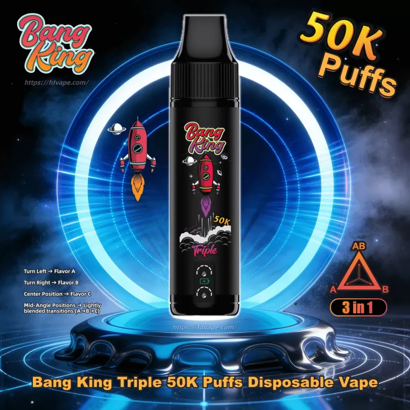 Bang King Triple 50K – 50K Puffs 1.0Ω Mesh Coil Triple Flavor System Disposable Vape