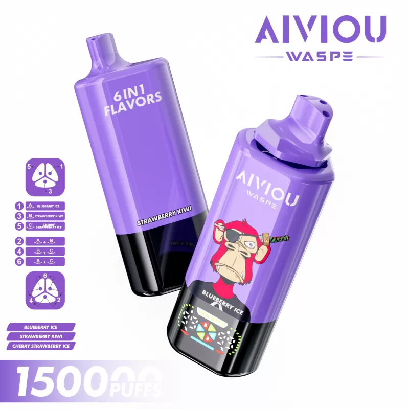 WASPE Aiviou 6 in 1 1500000 – 150K Puffs 64ml 650mAh Disposable Vape - Image 2