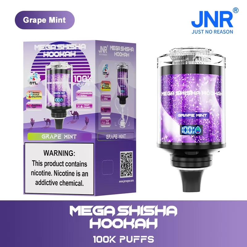 JNR MEGA SHISHA HOOKAH 100000 – 100K Puffs 2200mAh Customizable Airflow Disposable Vape - Image 3