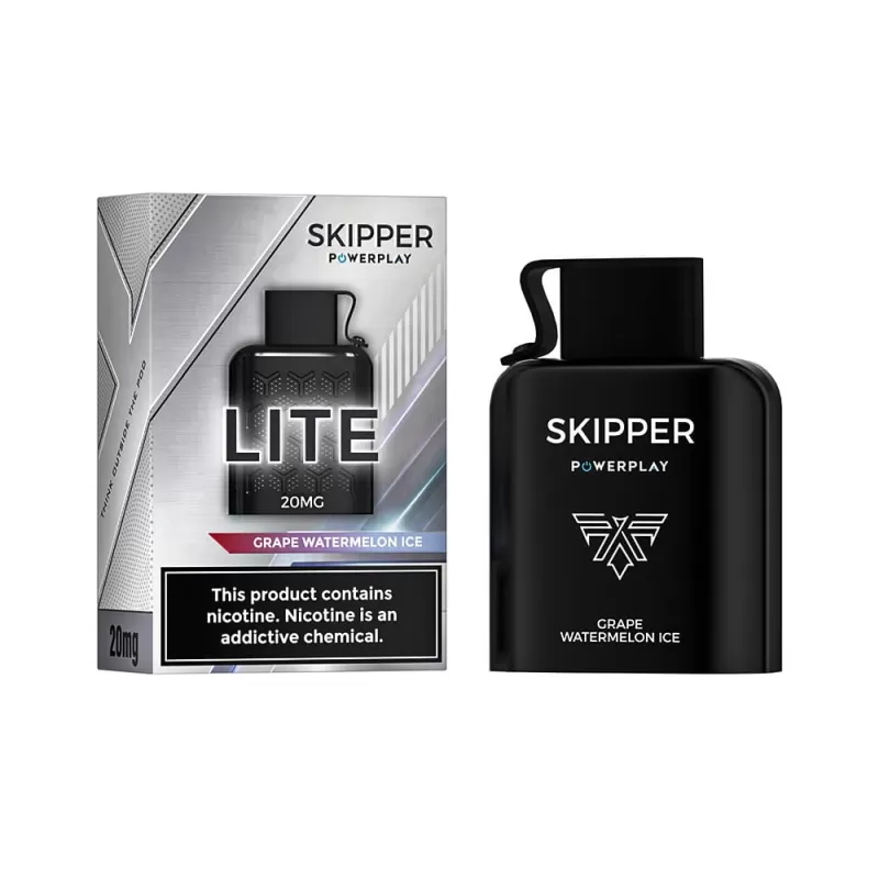 Skipper Powerplay Lite- Grape Watermelon Ice Disposable Pod (16000 Puff) (20Mg)