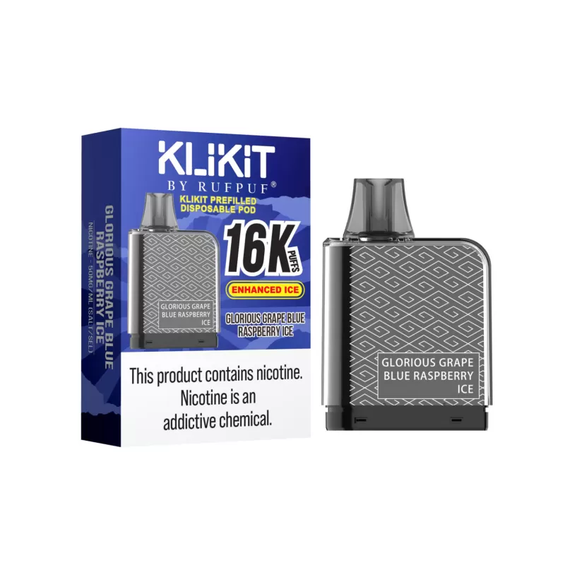 Rufpuf Klikit Disposable Pod – Glorious Grape Blue Raspberry Ice 50mg (16000Puffs) - Image 2