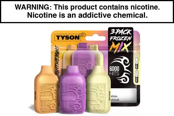 TYSON 2.0 LIGHTWEIGHT DISPOSABLE VAPE 6000 PUFFS (3-PACK)