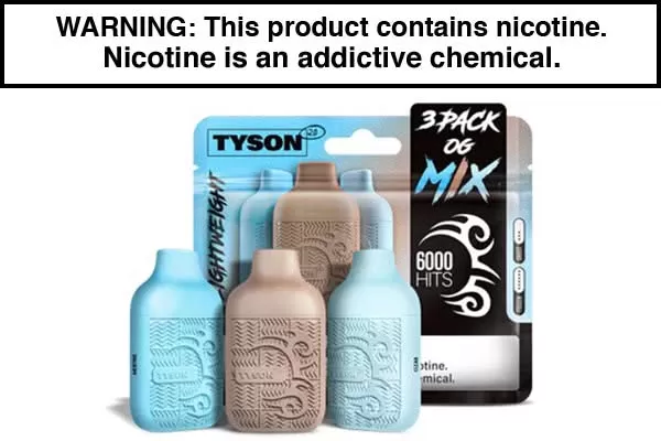 TYSON 2.0 LIGHTWEIGHT DISPOSABLE VAPE 6000 PUFFS (3-PACK) - Image 3