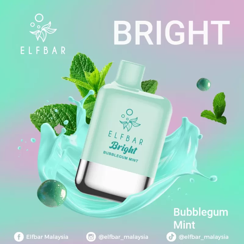 Elfbar Bright Disposable Bubblegum Mint 6000 Puffs (50mg)