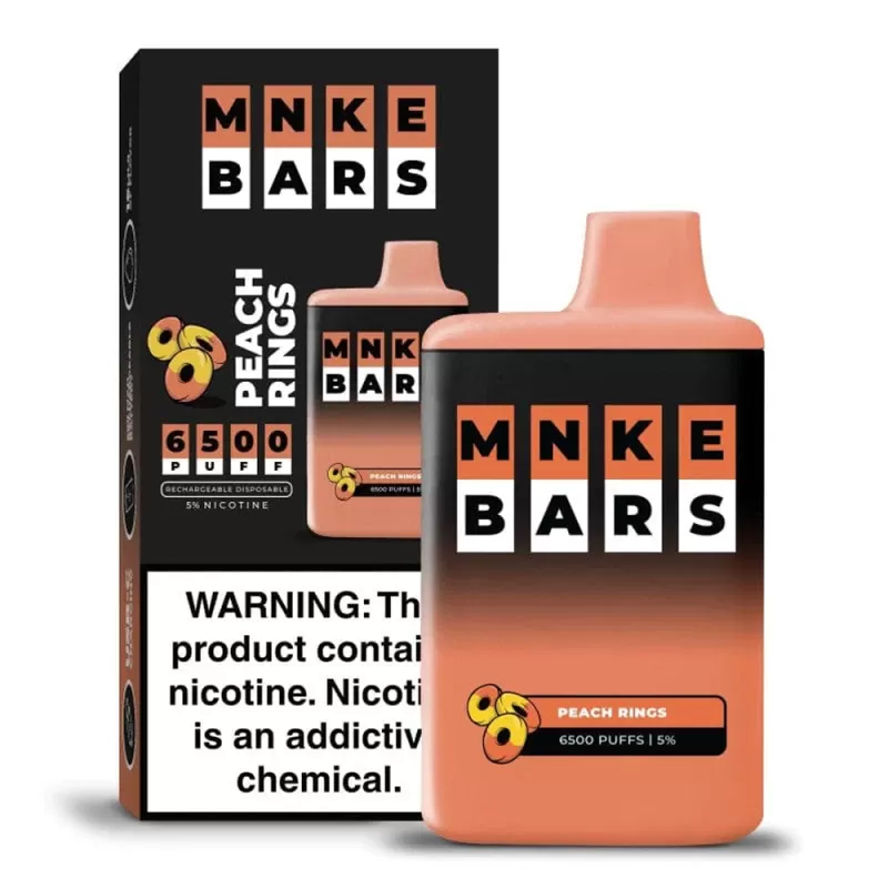 MNKE Bars Disposable 6500 Puffs– Peach Rings (20/50mg)