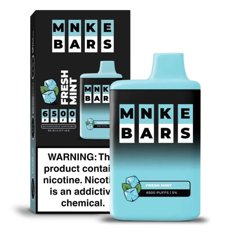 MNKE Bars Disposable 6500 Puffs– Fresh Mint (20/50mg)
