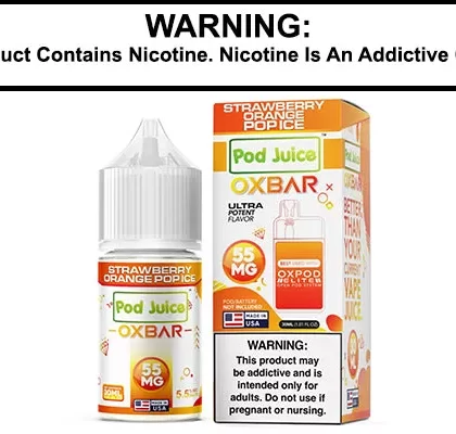 STRAWBERRY ORANGE POP ICE BY OXBAR X POD JUICE SALT 30ML