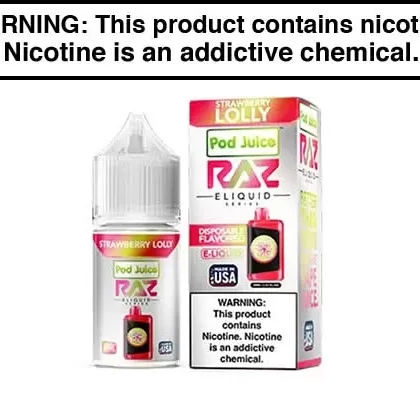 STRAWBERRY LOLLY BY POD JUICE SALTS X RAZ 30ML