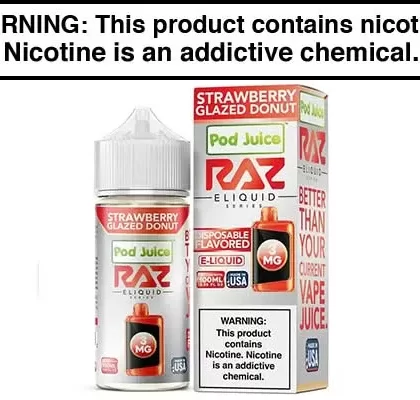 STRAWBERRY GLAZED DONUT BY POD JUICE X RAZ 100ML