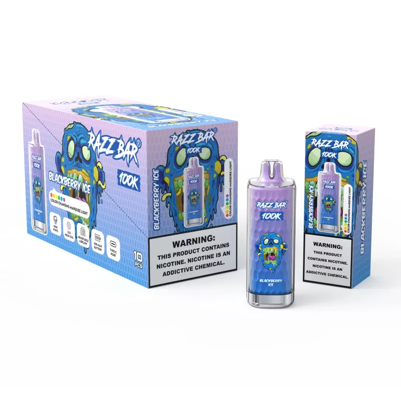 Razz Bar 100000 100K Puffs Disposable Vape 2% / 5% Salt Nicotine - Image 3