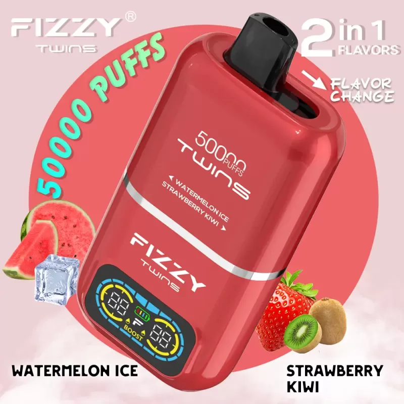 Fizzy Twins 50000 50k Puffs Vape Double Taste LCD Display - Image 2